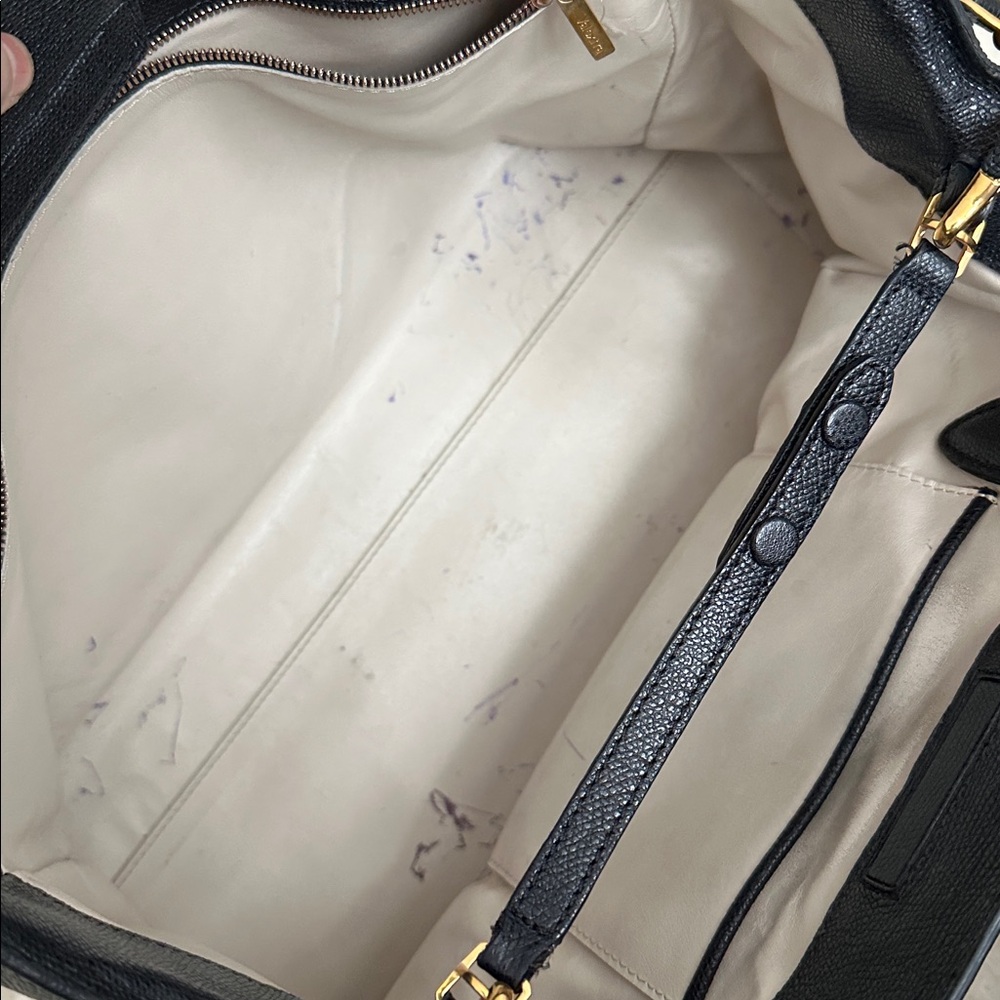 Valextra Black Leather Tote Bag Made in Italy | Structured Minimal Designer Bag - Picture 11 of 14